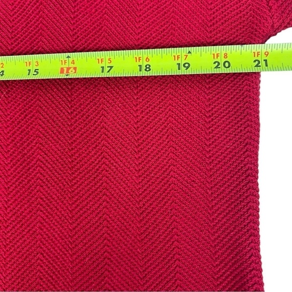 Chaps Ralph Lauren Men’s Pullover Sweater Sz Medium Color Red Stretch Chunky - Picture 7 of 10